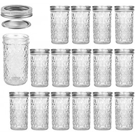 Mason Jars 12 OZ VERONES Canning Jars Jelly Jars With Regular Lids Ideal for Jam Honey Wedding Favors Shower Favors,15 PACK
