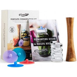 Masontops Complete Mason Jar Fermentation Kit Easy Wide Mouth Jars Vegetable Fermenting Set DIY Equipment Essentials