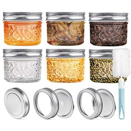 VIEWALL Glass Mason Jars with Lids & Bands Mason Canning Jars Top Food Storage Caps for Jam Honey Wedding Favors Shower Favors and DIY Magnetic Jars