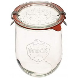 Weck Tulip Jar Sour Dough Starter Jars Large Glass Jar for Sourdough 1 x WECK 745 Clear Starter Jar with Glass Lid and Wide Mouth Weck Jar 1 Liter Includes Lid rubber seal and steel clips