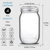 YEBODA 4 Pack Wide Mouth Mason Jars 32oz Glass Canning Jars with Airtight Lids and Bands for Preserving Jam Honey Jelly Wedding Favors Sauces Meal Prep Overnight Oats Salad Yogurt