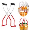 Canning Jar Lifter Tongs Stainless Steel Jar Lifter Canning Tongs with Rubber Grip Handle for Any Size Canning Jar Safe and Secure Grip Canning Kit for Kitchen Restaurant Red 1PCS