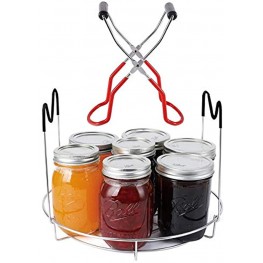 Canning Rack with Heat Resistant Silicone Handles,Stainless Steel Canning Jar Rack Canner Rack Canning Rack Canning Tongs for Regular Mouth Ball Jars Canning Jar Lifterno jars