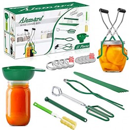 Canning Supplies Starter Kit 11pcs Canning Kit Home Canning Tools Set for Canning Pot Canning Jars Jar Lifter Lid Lifter Jar Wrench Funnel Can Tong Brush Bubble Popper Canning Lids + Rings