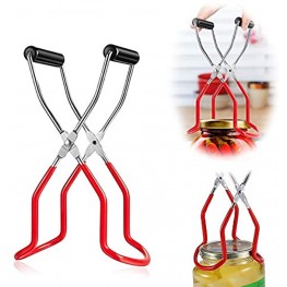 Jemyda Canning Tongs Canning Supplies Stainless Steel Canning Jar Lifter with Secure Grip and Anti-Slip Handle Wide-Mouth Canning Kit for Kitchen Restaurant Jars