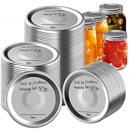 100 Count Wide Mouth Canning Lids Mason Jar Lids for Ball and Kerr Split-type Jar Lids for Canning Food Food Grade Material 100% Sealed for Canning Jar Lids