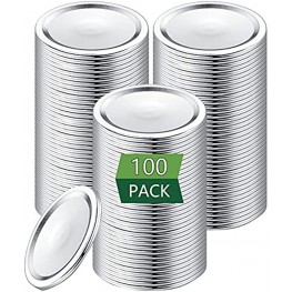 100-Count,[Wide Mouth] Canning Lids for Ball Kerr Jars Split-Type Metal Mason Jar Lids for Canning Food Grade Material 100% Fit & Airtight for Regular Mouth Jars 100 pcsWide Mouth