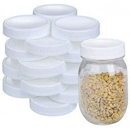 2 Dozen Regular Mouth Lids Mason Jar Lids Plastic Storage Caps for Mason Canning Jars and More Standard Dia 70mm White
