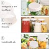 24 Count Canning Jar Lids Wide Mouth Plastic Mason Jar Lids with Silicone Seals Rings Fits Ball Kerr Jars Leak-Proof & Anti-Scratch Resistant Surface White
