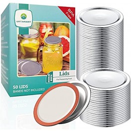 50-Count Regular Mouth Thickened Canning Lids Split-Type Metal Wide Leak Proof Mason Jar Lids for Canning Food Grade Material 100% Fit & Airtight for Regular Mouth Jars70mm 2.75Inch）