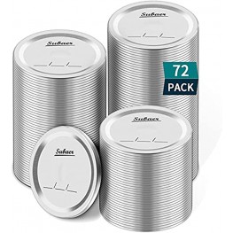 72-Count,Regular Mouth Canning Lids for Ball Kerr Jars,Canning Jar Lids Small Mouth with Leak-Proof Sealing Ring,Split-Type Mason Jar Lids for Canning,Food Grade Material,100% Airtightness