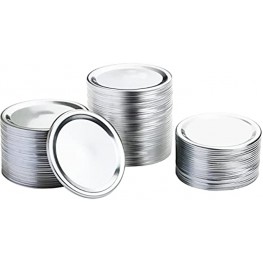 ANVORI 100 Pieces Canning Lids Regular Mouth for Ball Kerr Jars Split-Type Mason Jar Lids for Canning Airtight and Leak Proof Canning Jar Lids with Silicone Seal Rust Proof 70 mm Silver
