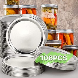 Canning Lids 106 Count Regular Mouth Canning Lids Split-Type Metal Lid for Ball Kerr Jar Airtight Sealed Food Grade Material
