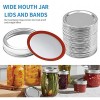 Canning Lids Wide Mouth Canning Jar Lids Wide Mouth with Silicone Seals Rings Rust-proof Split-type Leak Proof Silver 24 Count Lids&Bands