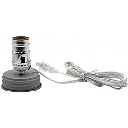 Creative Hobbies DIY Mason Canning Fruit Jar Lamp Making Kit is Pre-Wired and Easy to Use Silver Color Lid & Socket Great for Lamp Conversion
