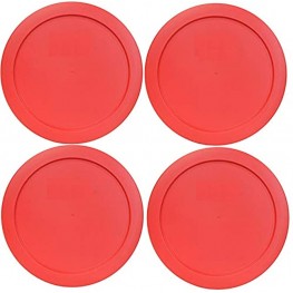 Klareware 1 Cup Red Round Plastic Food Storage Replacement Lids Covers for Klareware Anchor Hocking and Pyrex Glass Bowls 4 Pack Container not Included 4 Pack