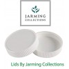 Plastic Mason Jar Lids BPA Free Regular Mouth Mason Jar Lids Set of 12 Reusable Leak Proof Caps are Made in the USA white by Jarming Collections