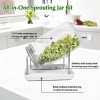 Rocinha Seed Sprouting Jar Kit 2 Wide Mouth Sprouting Jars with Screen Lids Stands and Trays Seed Germination Kit for Growing Broccoli Alfalfa and Bean Sprouts