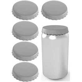 Silicone Soda Can Lids – Can Covers – Can Caps – Can Topper – Can Saver – Can Stopper – Fits standard soda cans 6 Pack Grey
