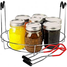 Canning Rack Canning Jar Rack for Hot Water Canner Stainless Steel Canner Rack Canning Tongs Lifter for Regular Mouth and Wide Mouth Mason Jars Ball Jars Canning Jars Canning Supplies Kit Jars not Included