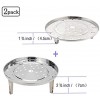 Turbokey 10Inch Food Steam Rack（2-Pack）Pressure Cooker Canner Rack 3 Short and 3 Tall Detachable Legs Stainless Steel Canning Rack for Pressure Canner Rack Pot Steam Basket Rack Accessories 10 255mm