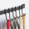 Wallniture Casto 30 Gourmet Kitchen Rail with 15 S Hooks for Hanging Kitchen Utensils Set and Cookware Iron Frosty Black