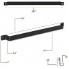 Wallniture Casto 30 Gourmet Kitchen Rail with 15 S Hooks for Hanging Kitchen Utensils Set and Cookware Iron Frosty Black