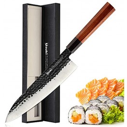 Gyuto Chef’s Knife 8 inch Japanese Chef Knife 3 layers 9CR18MOV Clad Steel Japanese Kitchen Knife  Alloy Steel Gyuto Knife Sushi Knife for Kitchen Restaurant Octagonal Handle Gift Box