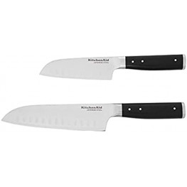 KitchenAid Gourmet Triple Rivet Santoku Knife Set 2-Piece Black