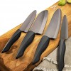 Kyocera Innovation Series Ceramic 6 Chef's Santoku Knife with Soft Touch Ergonomic Handle Black Blade Black Handle