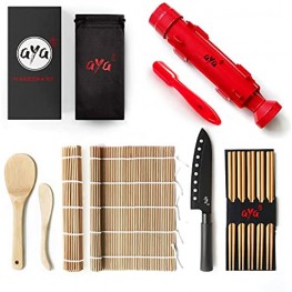 Sushi Making Kit Original Aya Bazooka Kit Sushi Knife Video Tutorials Sushi Maker 2 Bamboo Mats Paddle Spreader 5 x Chopsticks