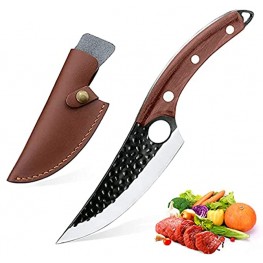DTDNFE Kitchen Meat Cutting Cleaver Knives Boning Knife Viking Knife Hand Forged Butcher Knife High Carbon Steel Fillet Chef Knife Camping Gear with Sheath for Kitchen Outdoor BBQ