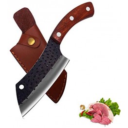 Hand Forged Boning Knife，Meat Cleaver Knife，Sheath Butcher Knives with Sheath and Gift Box，Hammered Chopper Boning Knife Kitchen Chef Knifes for Home Camping BBQ,Tactical