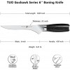 TUO 6” Boning Knife Pro Fillet Knife for Trimming Brisket Fish Poultry Deboning Knife Handcrafted German HC Stainless Steel Ergonomic Pakkawood Handle with Gift Box Goshawk Series