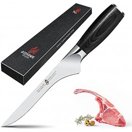 TUO 6” Boning Knife Pro Fillet Knife for Trimming Brisket Fish Poultry Deboning Knife Handcrafted German HC Stainless Steel Ergonomic Pakkawood Handle with Gift Box Goshawk Series
