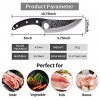 Viking Knives with Sheath Hand Forged Butcher Knife Japan Meat Cleaver Knife High Carbon Steel Boning Knife Fishing Fillet Knife Japanese Chef Knife for Kitchen or Outdoor Camping BBQ
