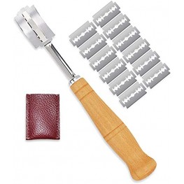14PCS Bread Bakers Lame Slashing Tool Scoring Knife Bread Lame for Dough Slashing with 12 Razor Sharp Blades Set and 1 Leather Cover