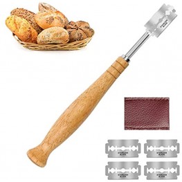 9.5Inch Bread Lame with 5 Blades Replacement CoiTek Dough Scoring Tool Bread Lame Razor Blade Slasher for Scoring Sourdough Bread