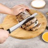 dearithe Serrated-Bread Knife 10 Inch Black Full-Tang and Triple Rivet Stainless Sharp Wavy Edge Wide Bread Cutter Professional for Slicing Homemade Bread Bagels Cake Dishwasher Safe