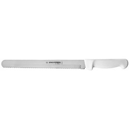 Dexter Russell P94804 10-in Scalloped Bread Knife w White Polypropylene Handle