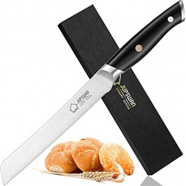 Jupswan Bread Knife 8 Inch Serrated for Homemade Bread Cutting Cake Bagel Knife Global Classic Bread Slicing Knife