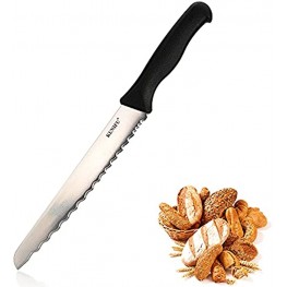KUNIFU Serrated Bread Knife Ultra-Sharp Stainless Steel Professional Grade Bread Cutter Cuts Thick Loaves Effortlessly Ideal for Slicing Bread Bagels Cake