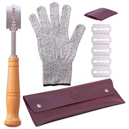 Pearan Bread Lame Tool – Bread Scoring Knife with Protective Cover and Case 6 Blades Easy to Change with the Protective Glove Provided