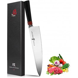 TUO Chef Knife 9.5 inch Kitchen Knife Pro Japanese Gyuto Knives Razor Sharp Chef’s Knife Cooking Knife for Vegetable Fruit and Meat AUS-8 Stainless Steel Comfortable Handle Gift Box Ring Lite Series