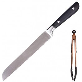 YOUYUE 8-Inch Serrated Bread Knife German Steel High Carbon Steel Bread Cutter for Homemade Bread Bread Slicing Knife Cake Knife 8-Inch Serrated Edge Knife