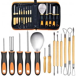 13 Pieces Halloween Pumpkin Carving Kit Professional Stainless Steel Pumpkin Carving Tools Set with Carrying Case for Halloween Pumpkin Decoration