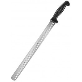 Bleteleh Extra-Long 15-inch Blade Slicing Knife Granton Edge Black Handle