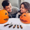 Halloween Pumpkin Carving Kit 5 Pieces Heavy Duty Professional Stainless Steel Carving Tools Set for Halloween Decorations Included 2 LED Candles