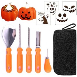 Halloween Pumpkin Carving Kit 5PCS Sturdy Stainless Steel Pumpkin Carving Tools Set for Carving Jack-O-Lanterns