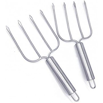 Mei AoJia Stainless Steel Poultry Lifters Set of 2.Meat Fork Roaster Poultry Fork Carving Forks Transfer Chicken or Ham Easily